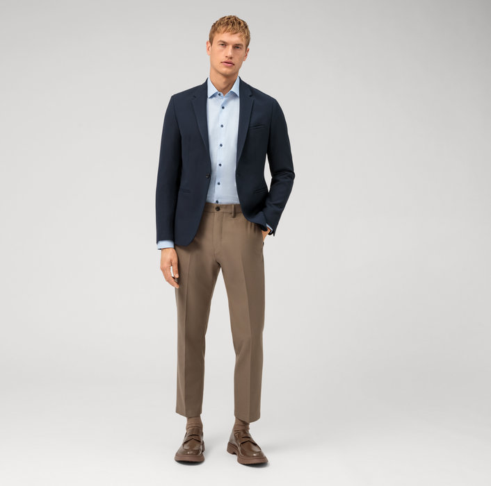 Olymp Camicia olymp celeste level five slim fit cotone stretch Sconto
