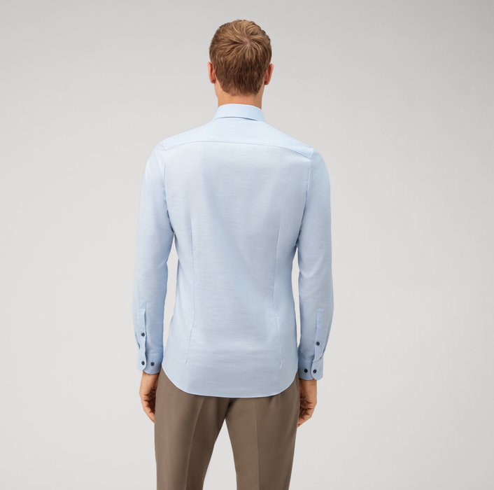 Olymp Camicia olymp celeste level five slim fit cotone stretch Sconto