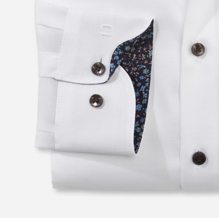Olymp Camicia olymp bianca level five slim fit cotone stretch Offerta