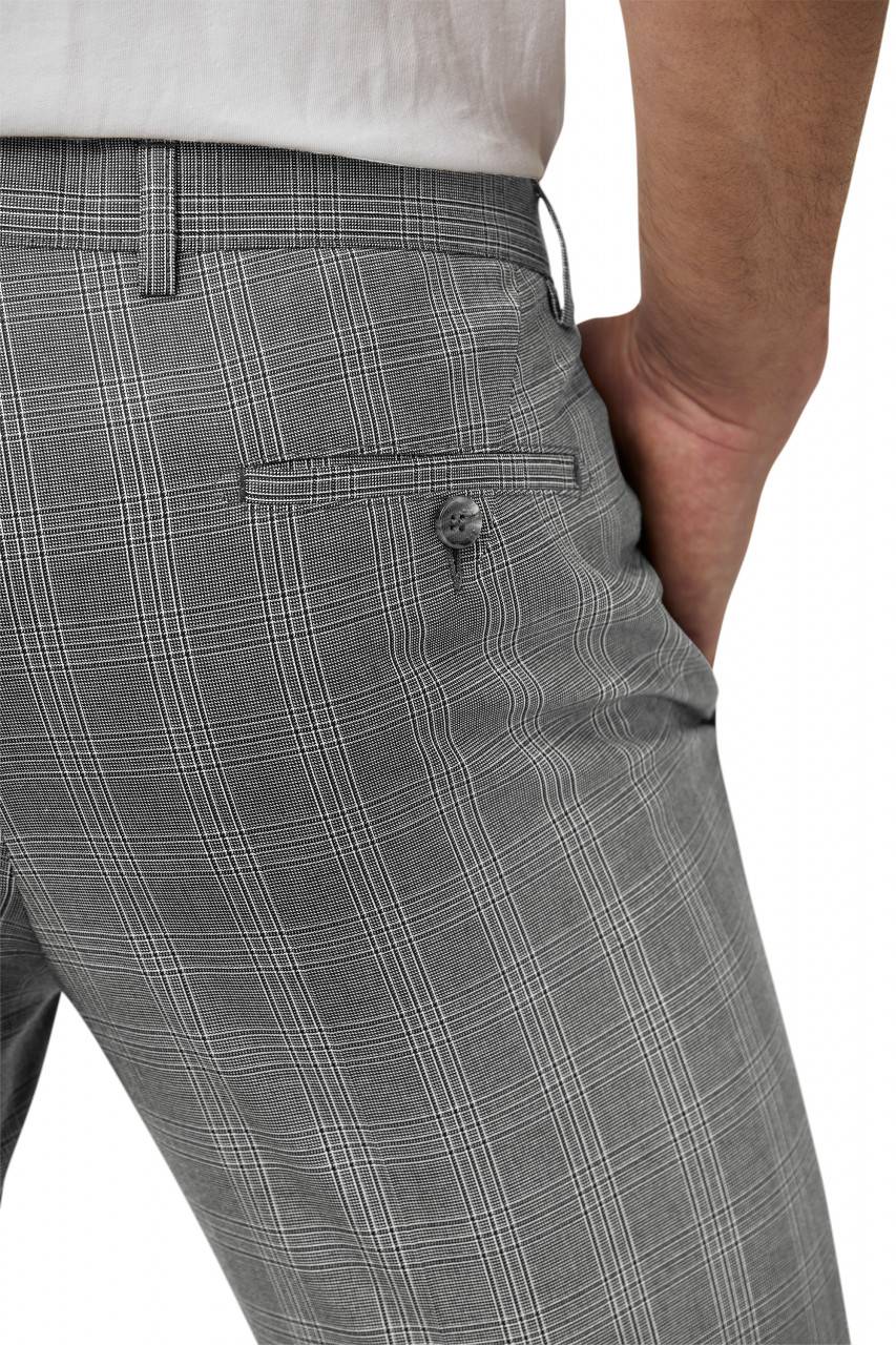 Digel Move Pantalone grigio a quadri digel extra slim fit Economico