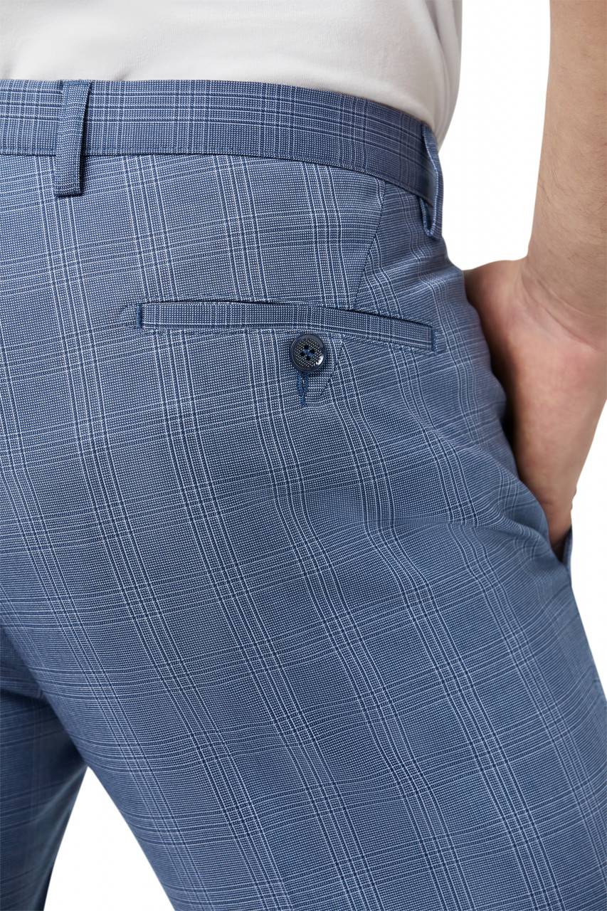 Digel Move Pantalone blu chiaro a quadri digel extra slim fit Online