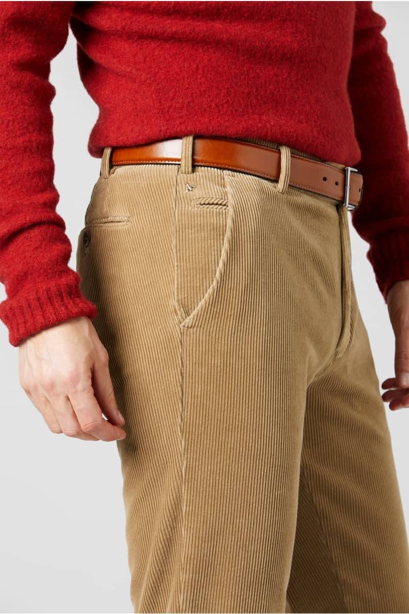 Meyer Pantalone cappuccino meyer in velluto a coste luxury modern fit In Saldo