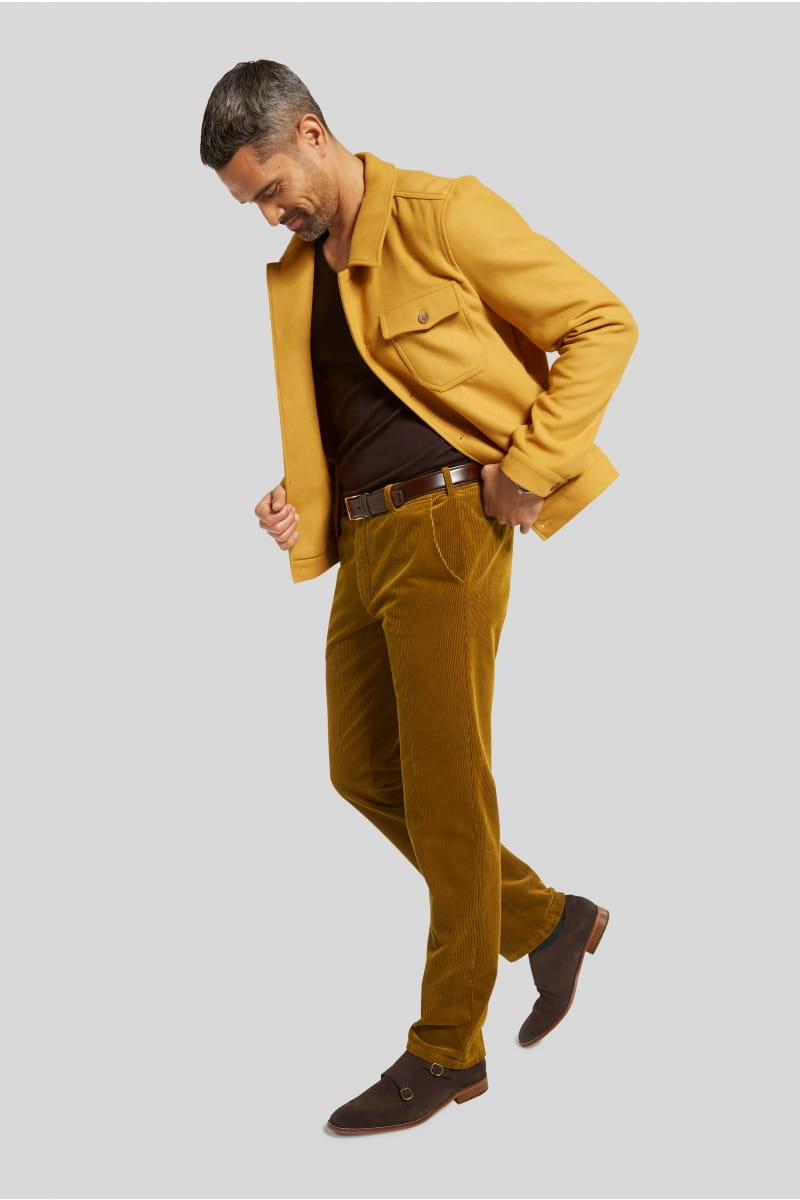 Meyer Pantalone cognac meyer in velluto a coste luxury modern fit Nuova