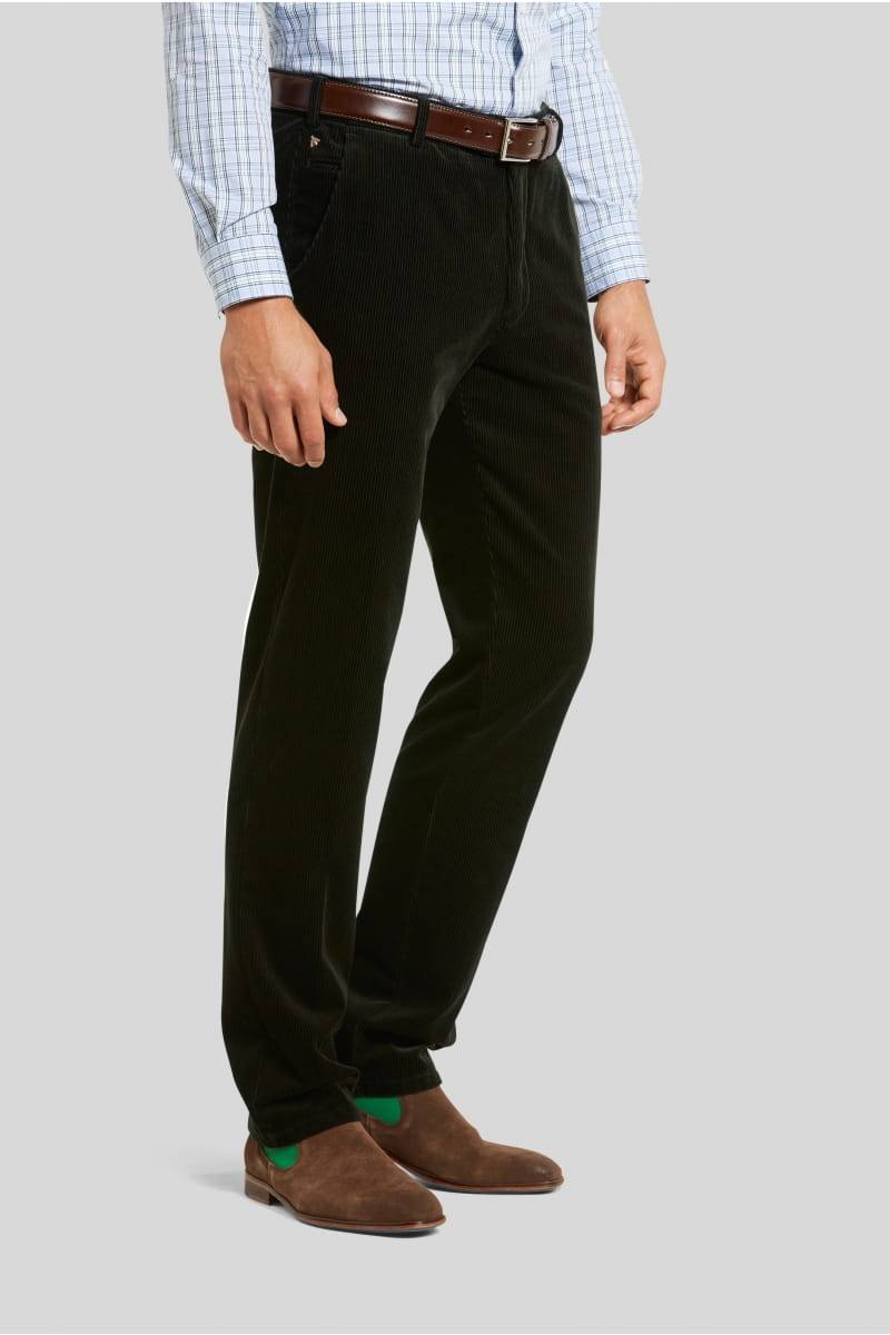 Meyer Pantalone verde scuro meyer in velluto a coste luxury modern fit Moda