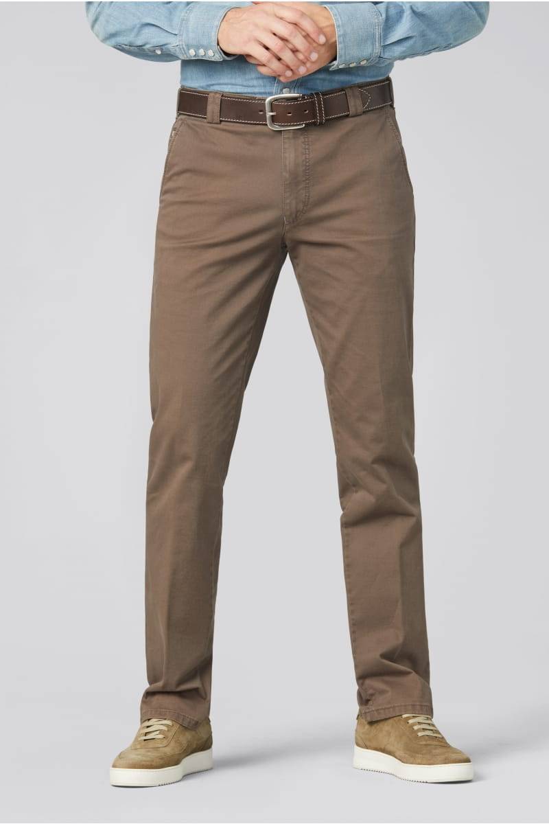 Meyer Pantalone tortora meyer in cotone stretch regular fit
