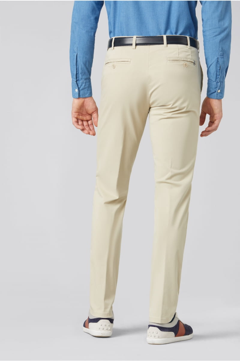 Meyer Pantalone beige meyer in cotone fairtrade modern fit Offerta esclusiva