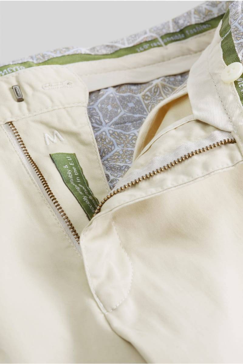 Meyer Pantalone beige meyer in cotone fairtrade modern fit Offerta esclusiva