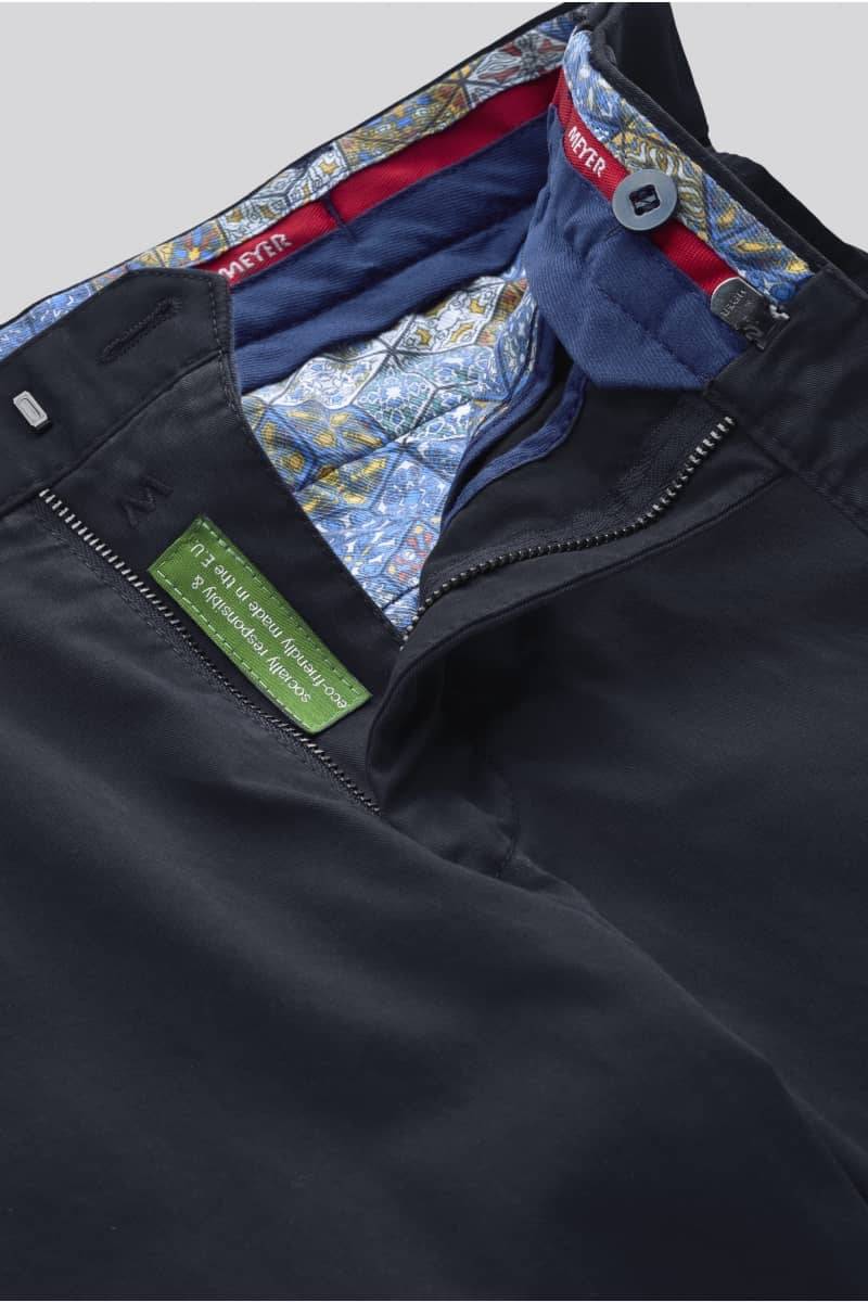 Meyer Pantalone blu meyer in cotone fairtrade modern fit Offerta natalizia
