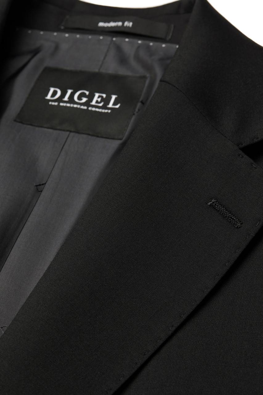Digel Abito nero digel drop quattro corto in lana cerruti super 110's Offerte esclusive