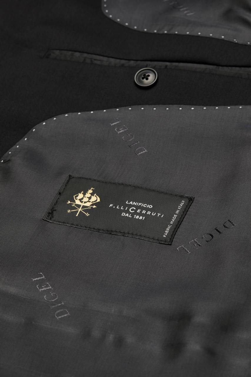 Digel Abito nero digel drop sei modern fit in lana cerruti super 110's Grandi sconti