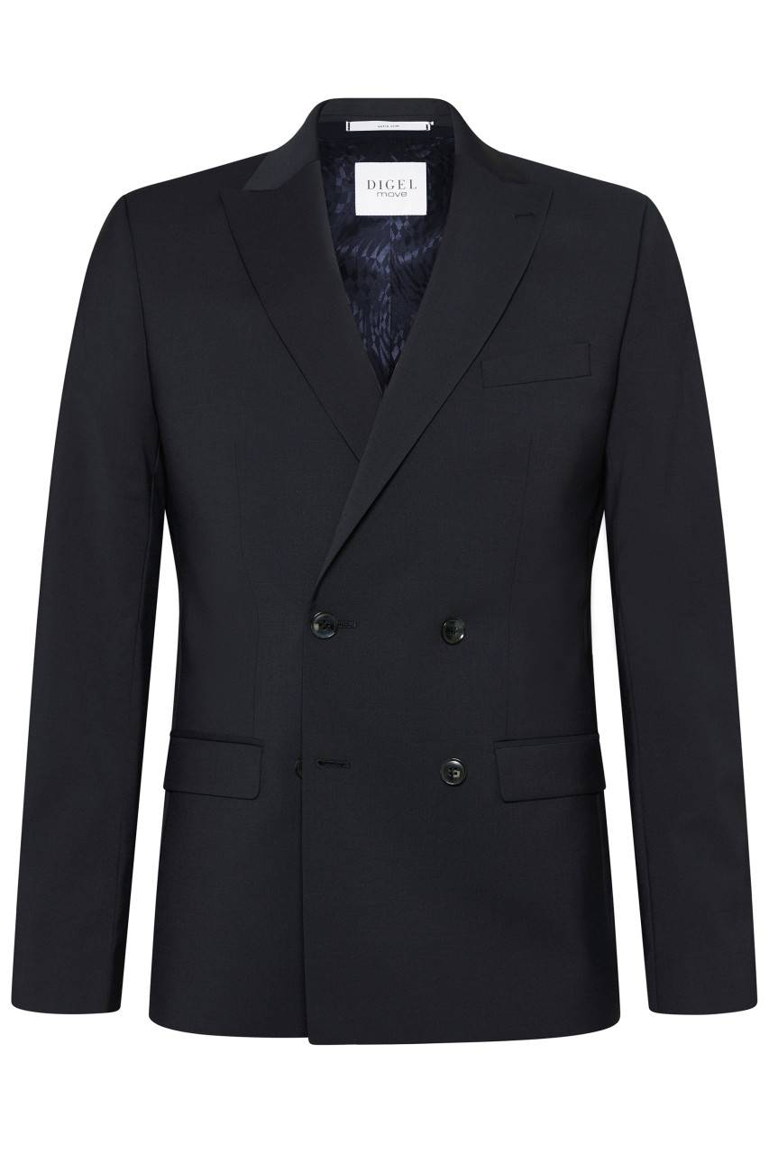 Digel Abito blu digel slim fit doppiopetto misto lana bi-stretch Enormi risparmi