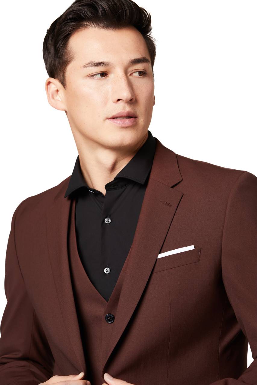 Digel Abito slim fit digel marrone rossastro misto lana bi-stretch Super Saving Price