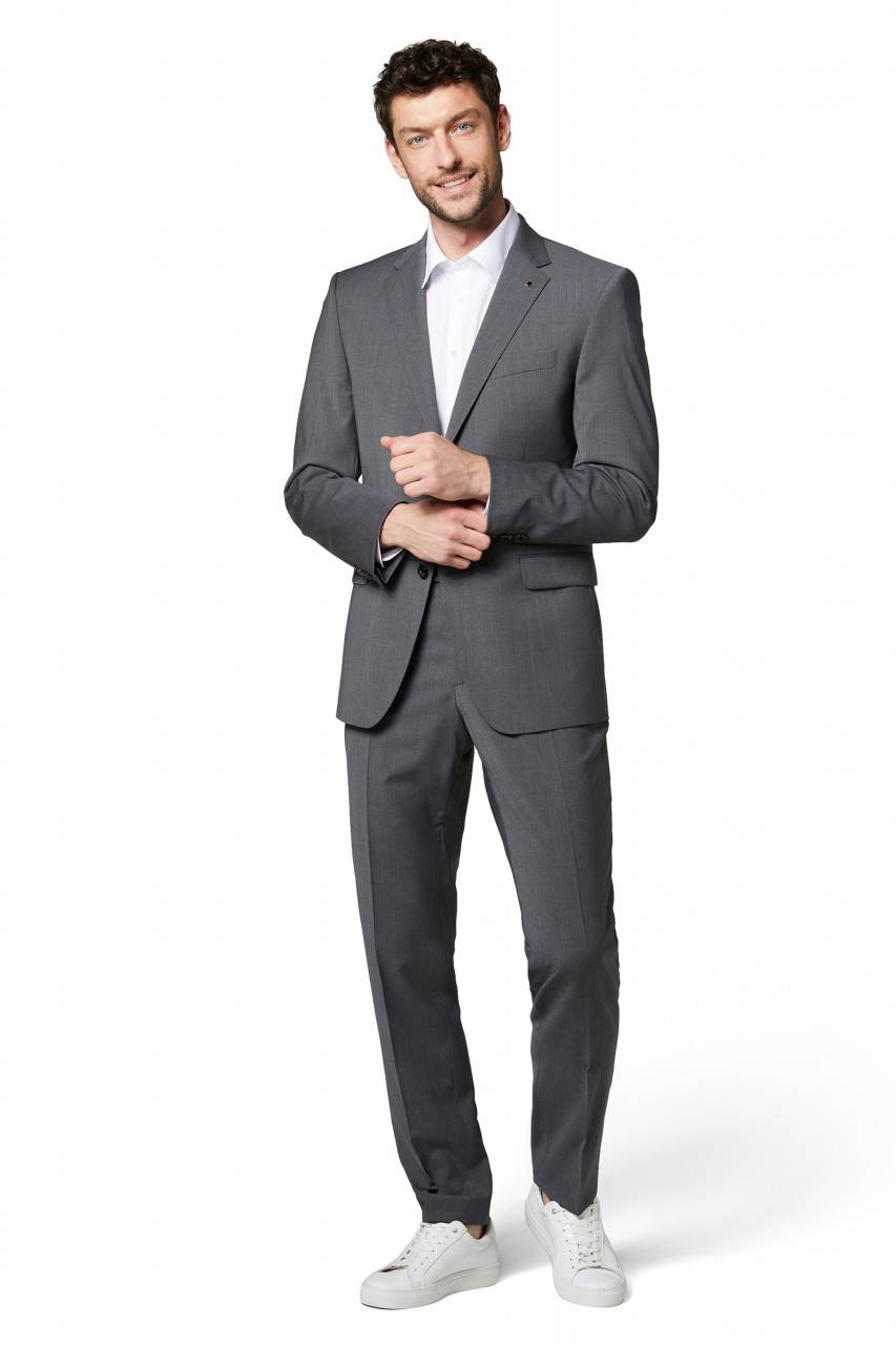 Digel Abito drop quattro digel grigio medio in lana stretch easywool Fino al 50% di sconto