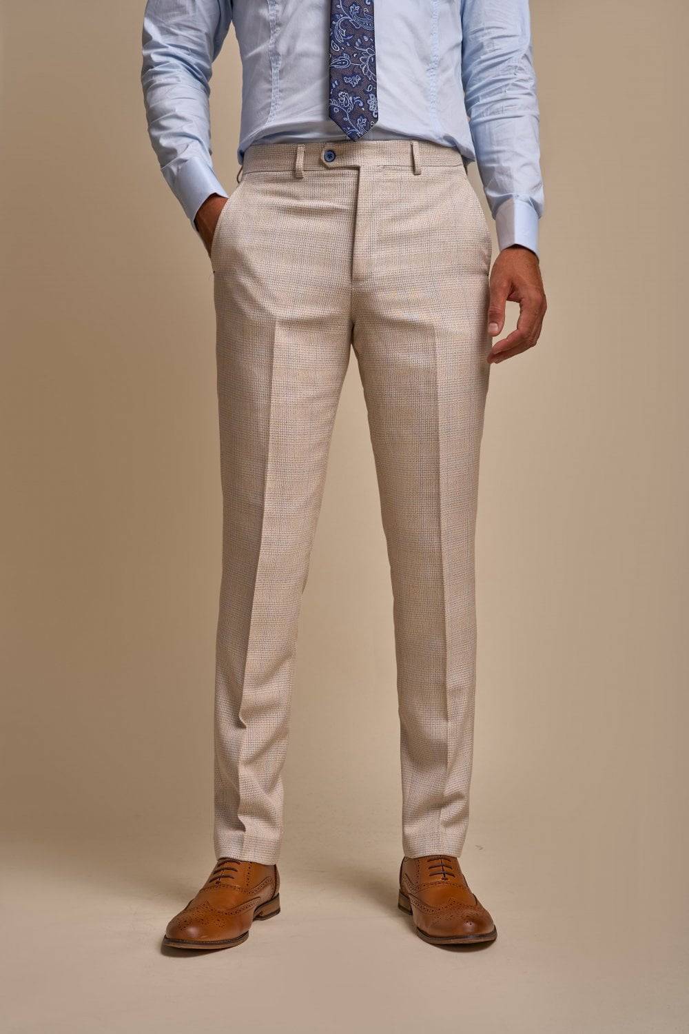 House of Cavani Abito cavani doppiopetto beige a quadri slim fit Fino al 60% di sconto