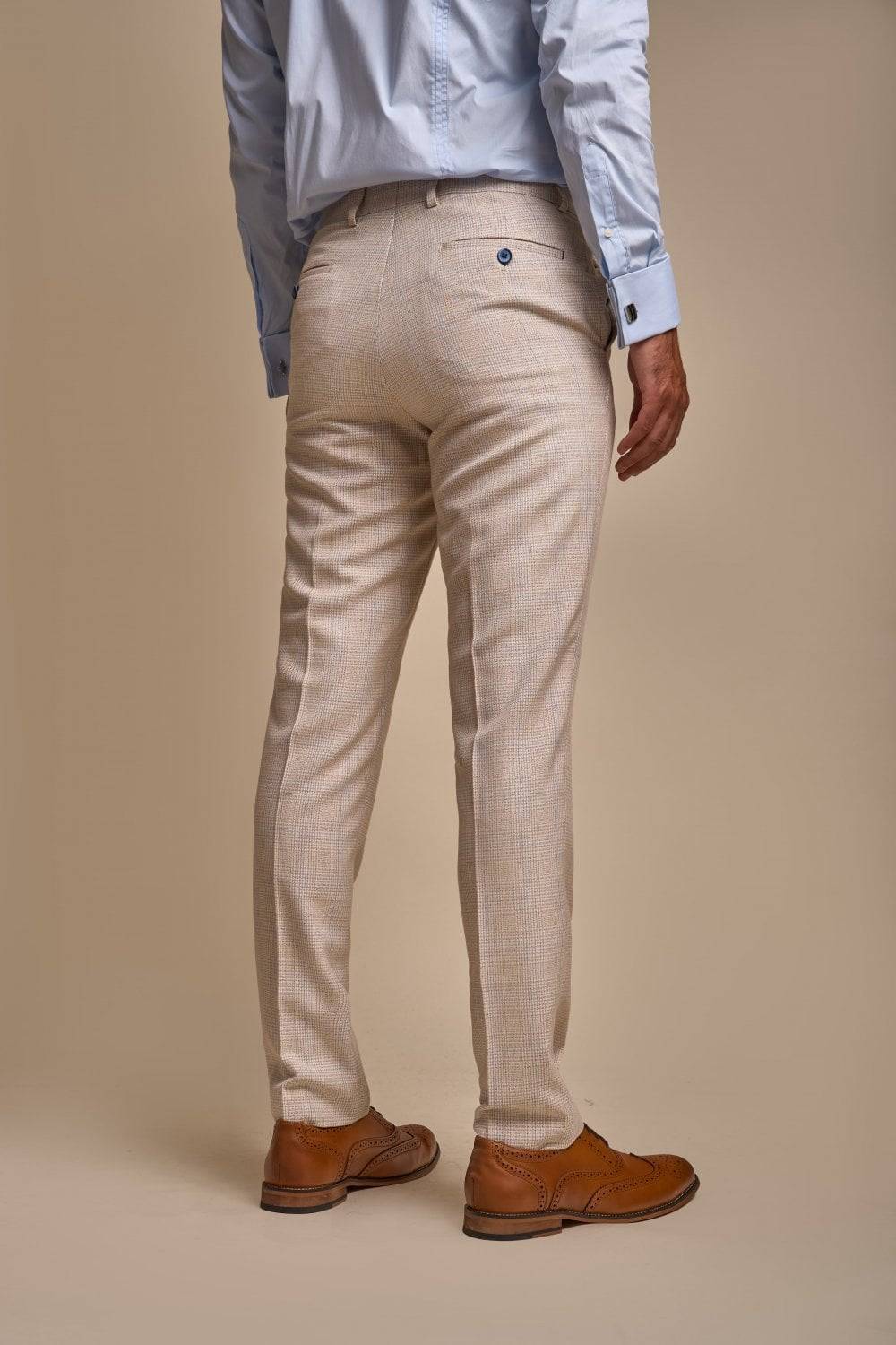 House of Cavani Abito cavani doppiopetto beige a quadri slim fit Fino al 60% di sconto