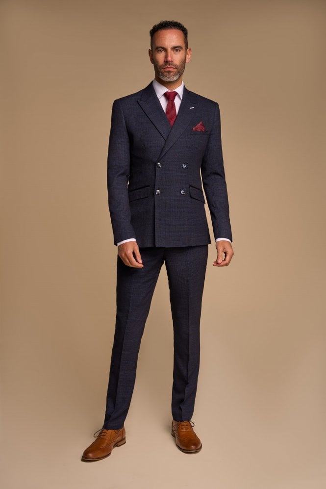 House of Cavani Abito cavani doppiopetto blu a quadri slim fit Fino al 65% di sconto