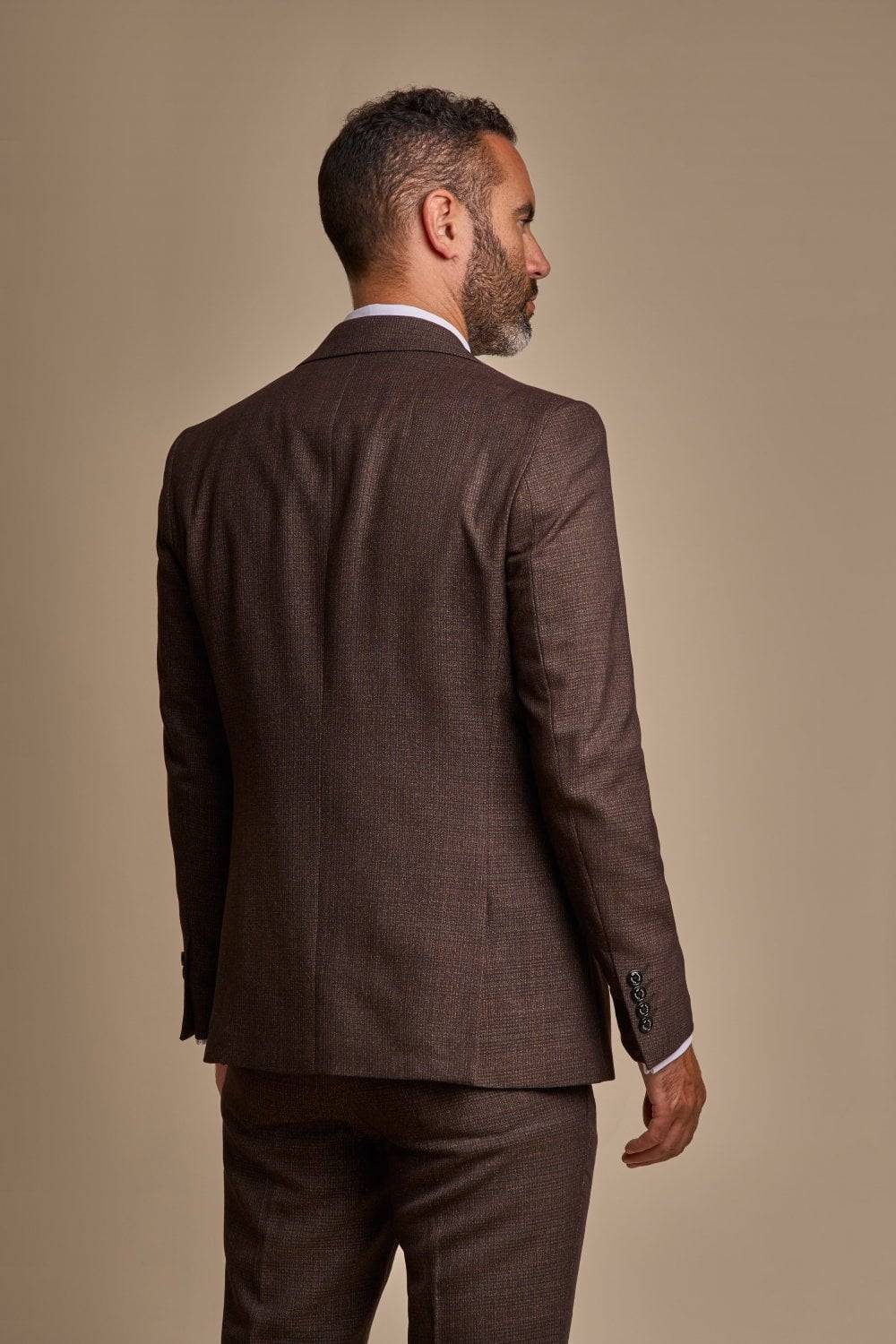 House of Cavani Abito cavani marrone a quadri in tweed con panciotto Offerta speciale della fabbrica