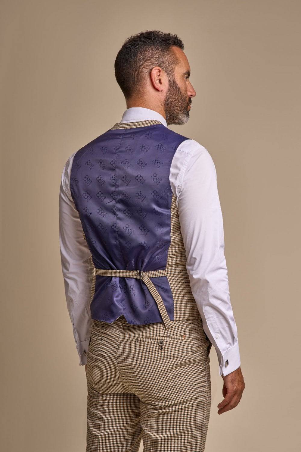 House of Cavani Abito cavani a pied de poule slim fit con panciotto Sostegno trimestrale