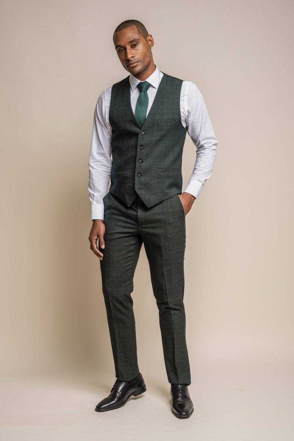 House of Cavani Abito cavani verde a quadri in tweed con panciotto Discount Store per i nuovi prodotti