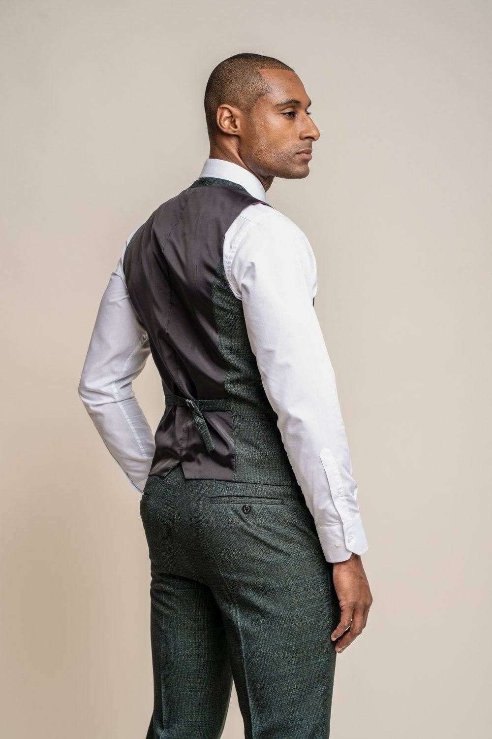 House of Cavani Abito cavani verde a quadri in tweed con panciotto Discount Store per i nuovi prodotti