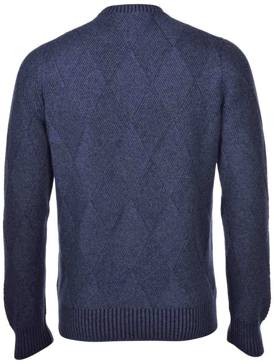 Gran Sasso Girocollo blu gran sasso misto cashmere lavorazione vanisè a rombi Duty-free