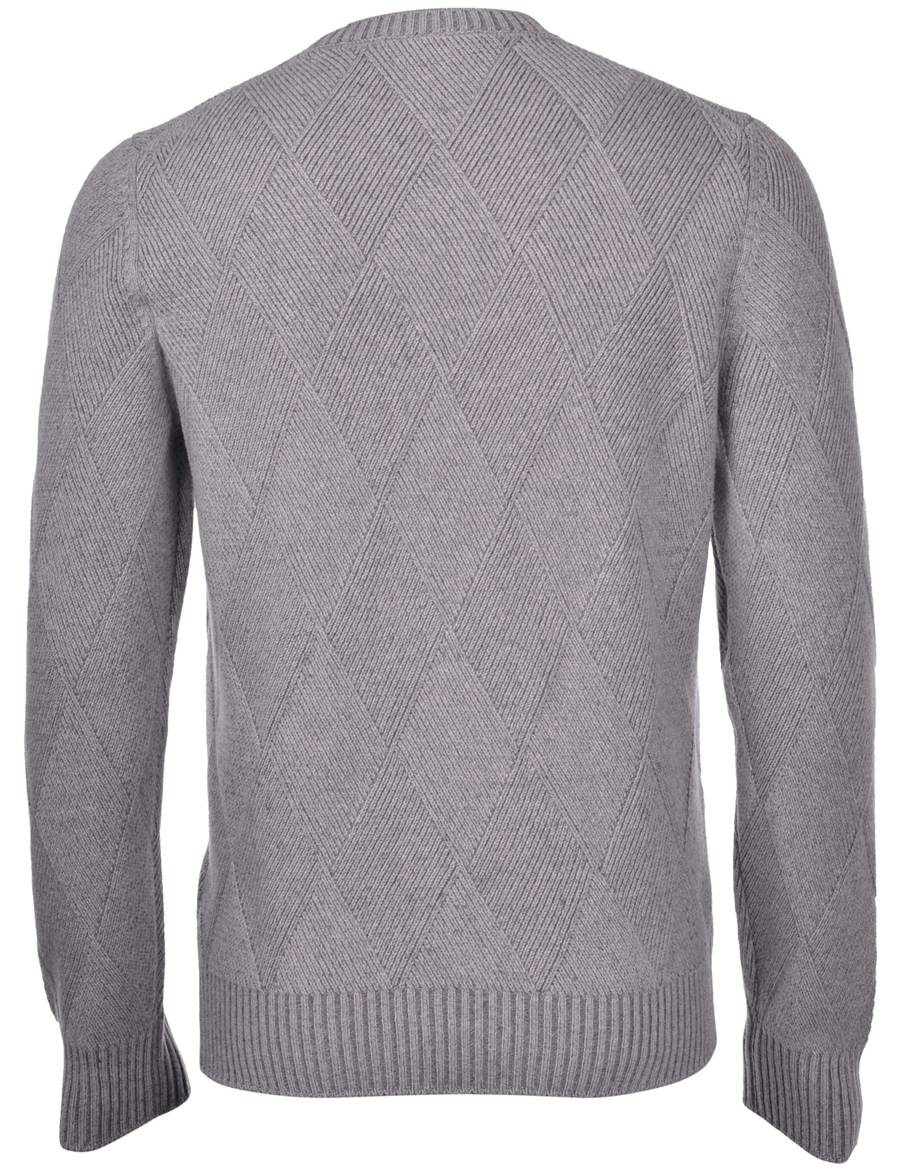 Gran Sasso Girocollo grigio gran sasso misto cashmere lavorazione vanisè a rombi 50% di sconto per tempo limitato