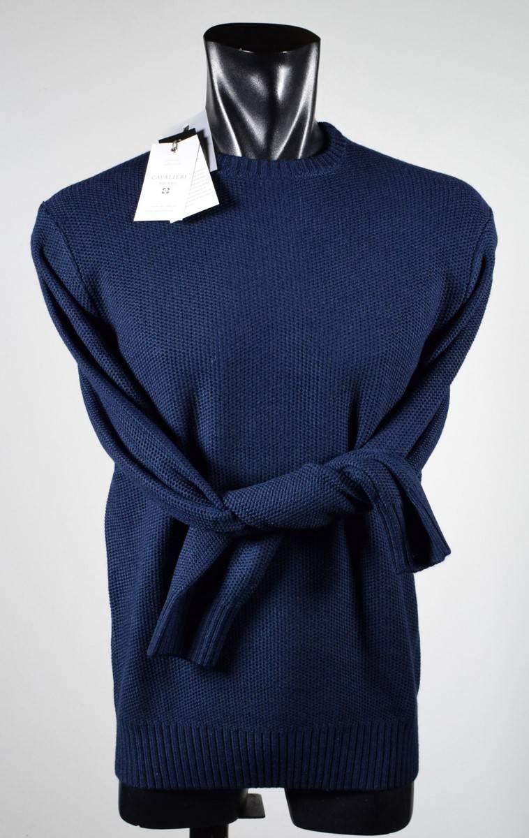 Cavalieri Milano Maglione paricollo blu cavalieri milano modern fit Italy