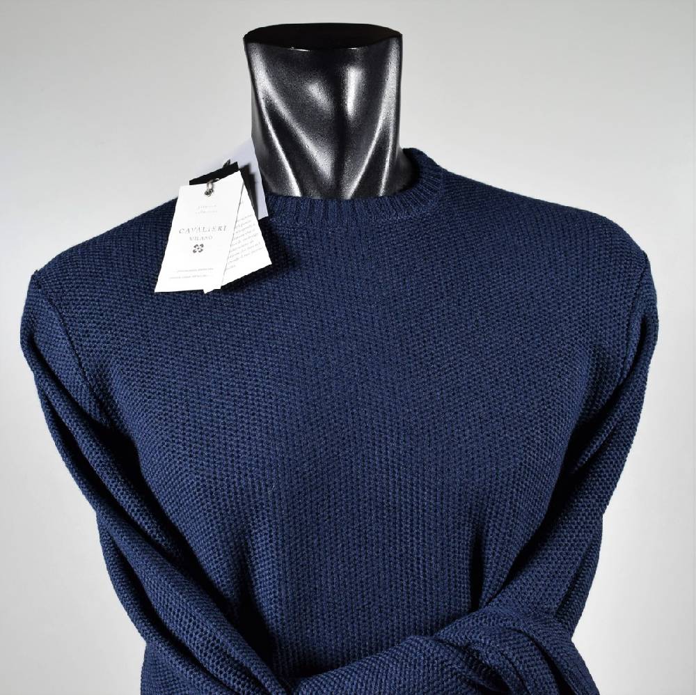Cavalieri Milano Maglione paricollo blu cavalieri milano modern fit Italy