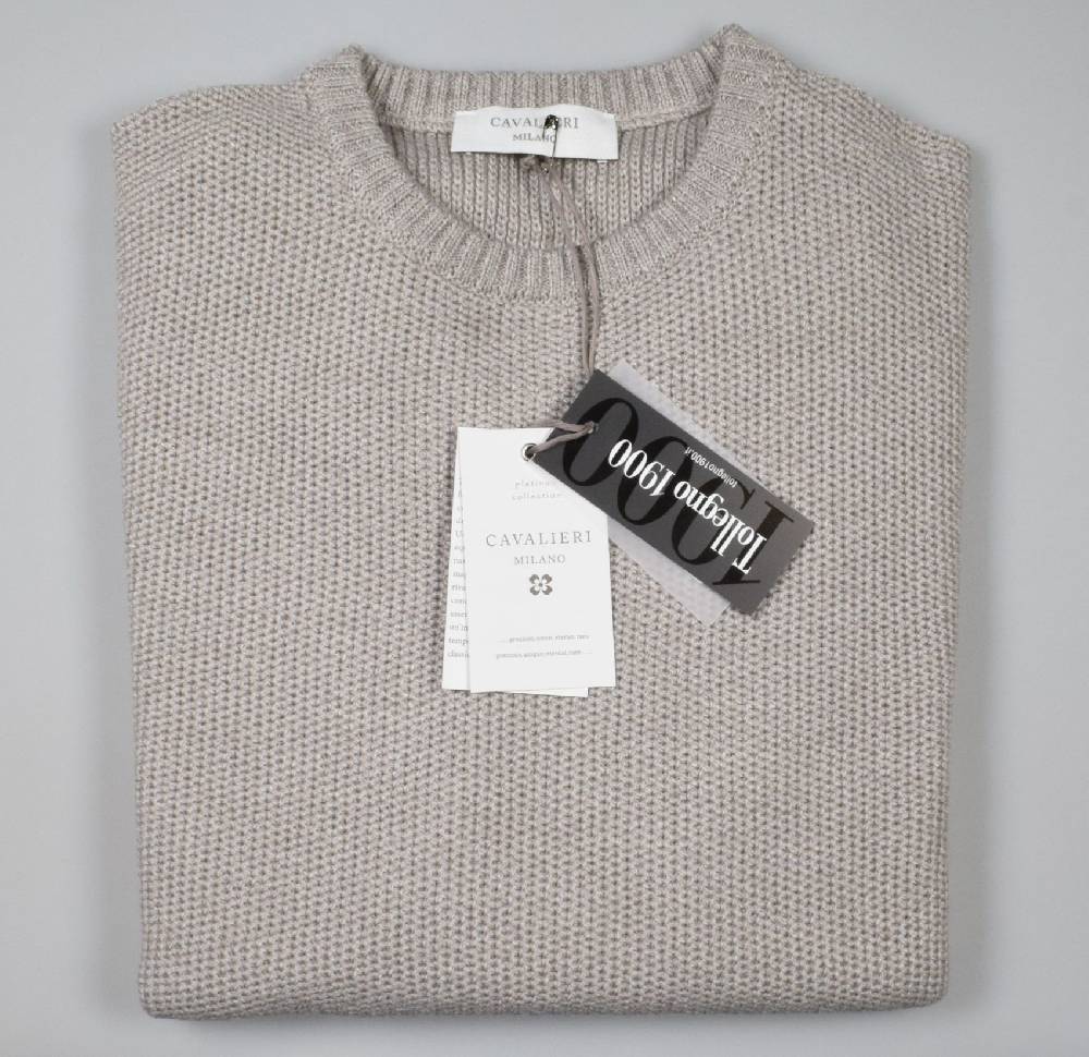 Cavalieri Milano Maglione paricollo tortora cavalieri milano modern fit Italia