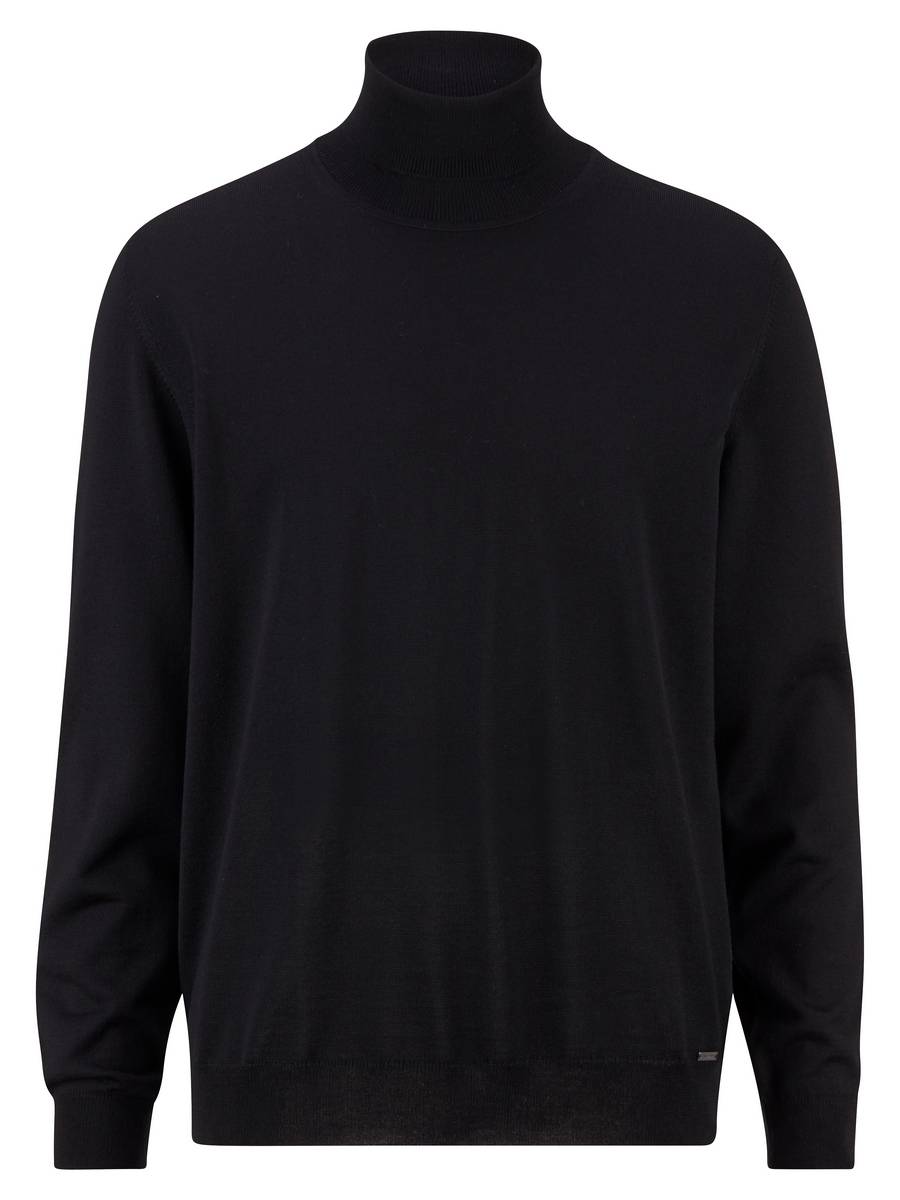 Olymp Maglione dolcevita nero olymp in lana merino extra fine Promozione Limitata
