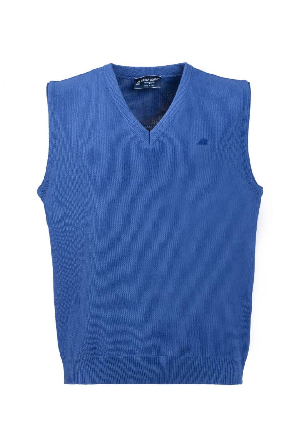 Green Coast Gilet azzurro con scollo a v green coast modern fit Fino Al -60%