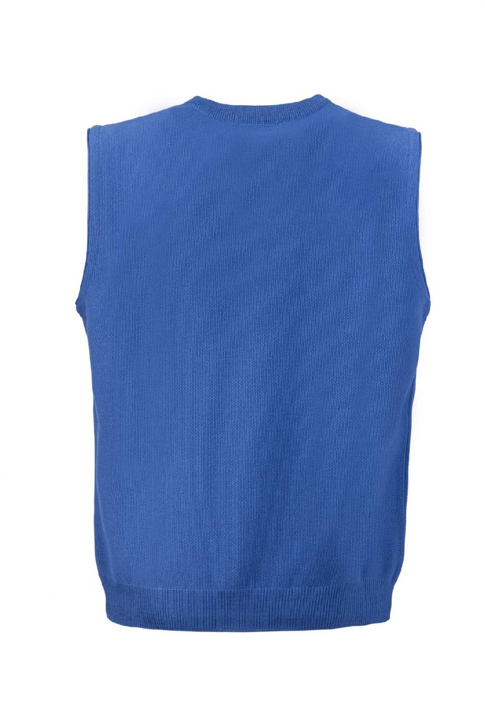 Green Coast Gilet azzurro con scollo a v green coast modern fit Fino Al -60%