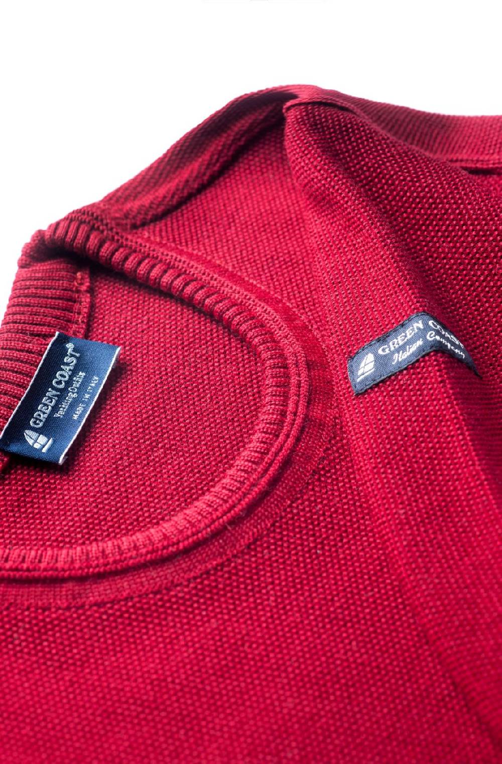 Green Coast Maglione regular fit a giro collo bordo' green coast made in italy Prezzo Ridotto