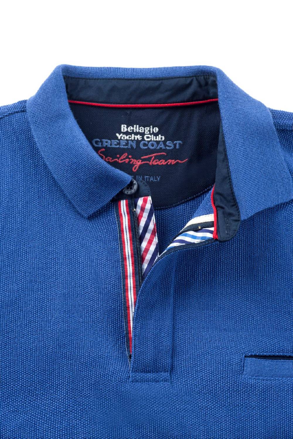 Green Coast Polo azzurra green coast modern fit filato nautico idrorepellente Presa