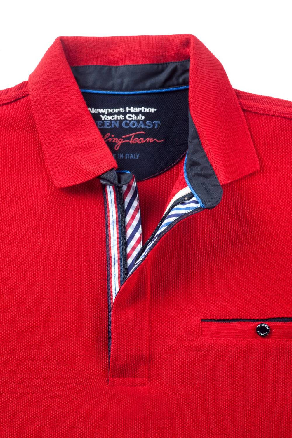 Green Coast Polo rossa green coast modern fit filato nautico idrorepellente Sconto