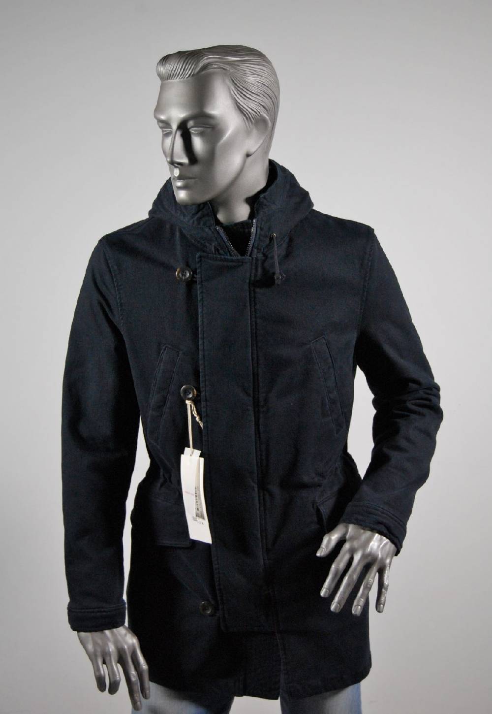 John Barritt Parka blouson slim fit con cappuccio blu john barritt Moda