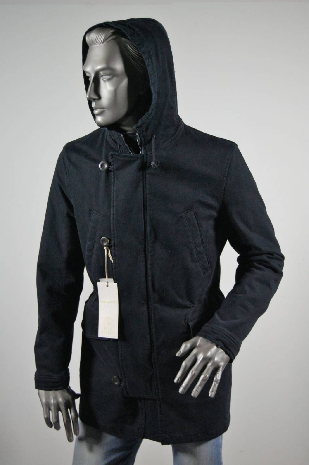 John Barritt Parka blouson slim fit con cappuccio blu john barritt Moda