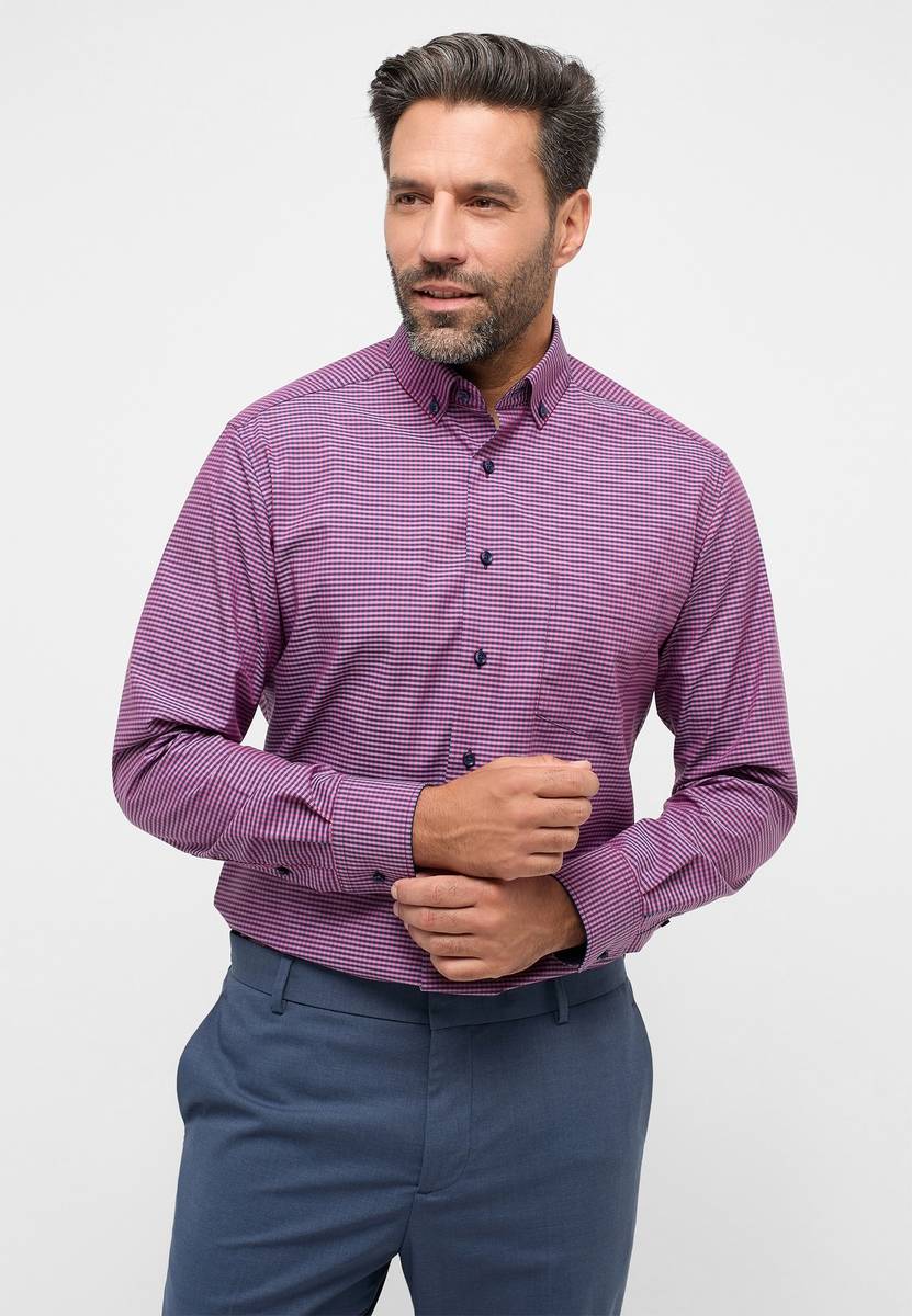 Eterna Camicia eterna a quadretti rosso modern fit Offerta speciale