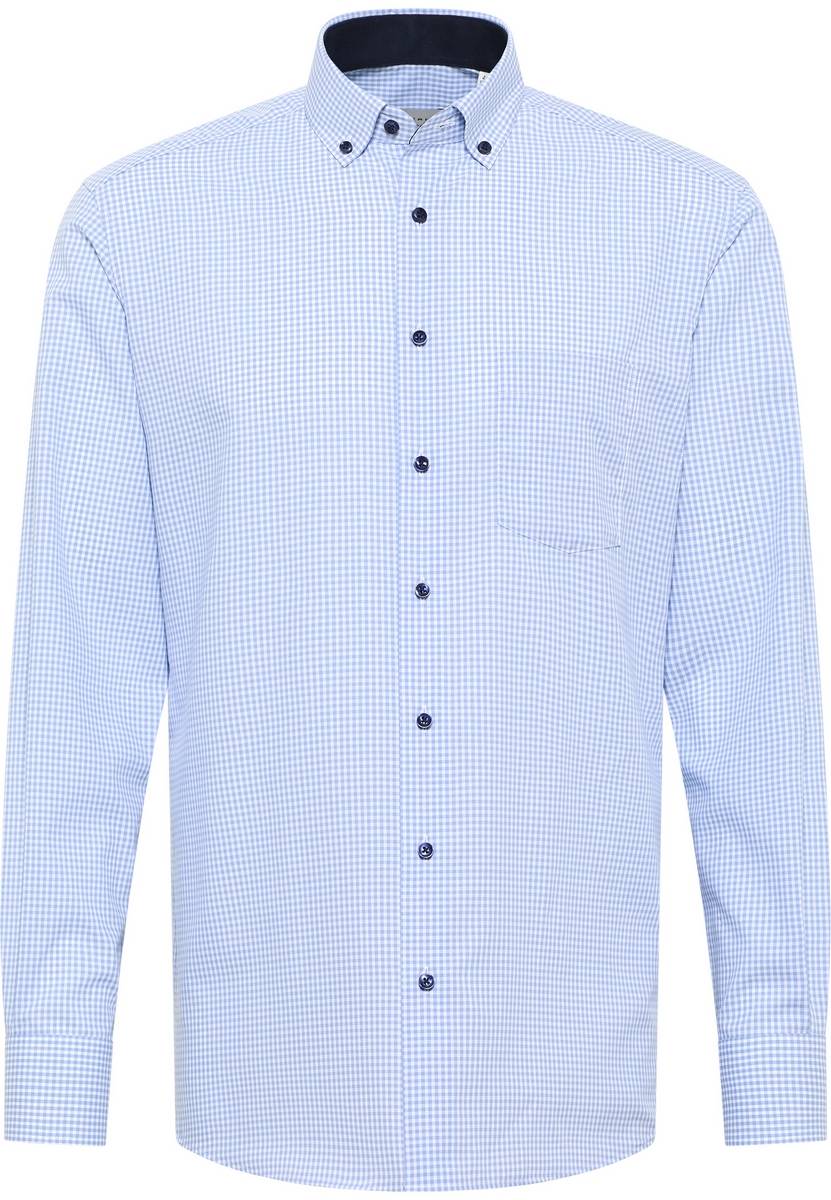 Eterna Camicia eterna a quadretti celeste modern fit Flash Sale