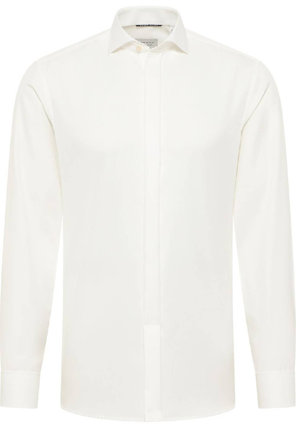 Eterna Camicia elegante eterna beige slim fit polso doppio abbottonatura coperta Shopping online