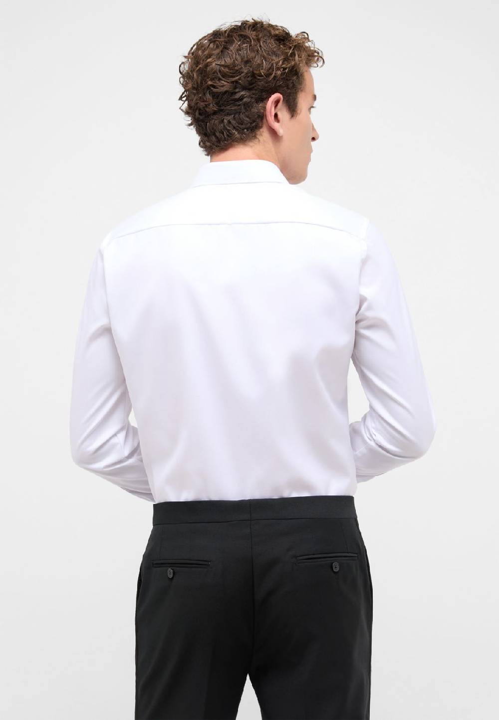 Eterna Camicia elegante eterna bianca slim fit polso doppio abbottonatura coperta Offerta esclusiva