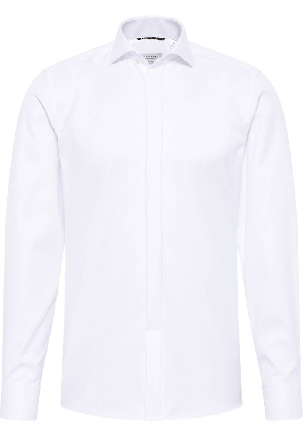 Eterna Camicia elegante eterna bianca slim fit polso doppio abbottonatura coperta Offerta esclusiva