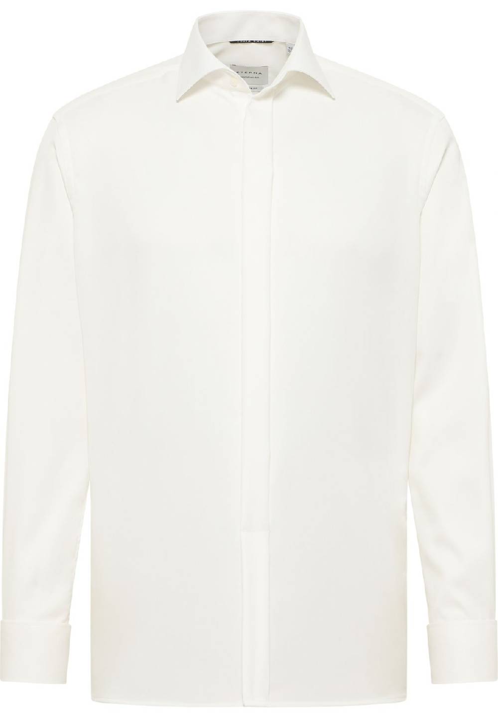 Eterna Camicia elegante eterna beige modern fit polso doppio abbottonatura coperta Vendite stagionali
