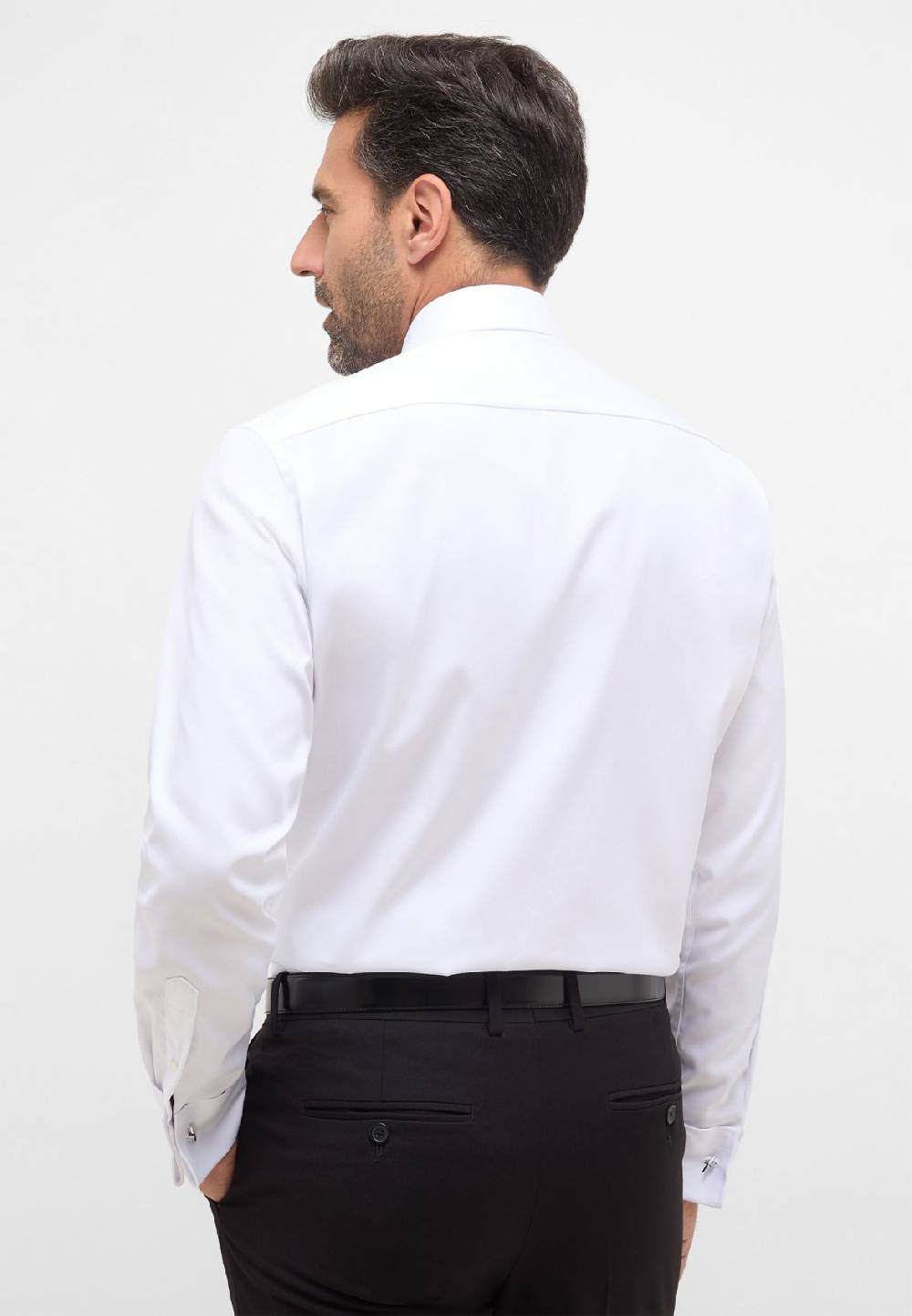Eterna Camicia elegante eterna bianca modern fit polso doppio abbottonatura coperta Black Friday