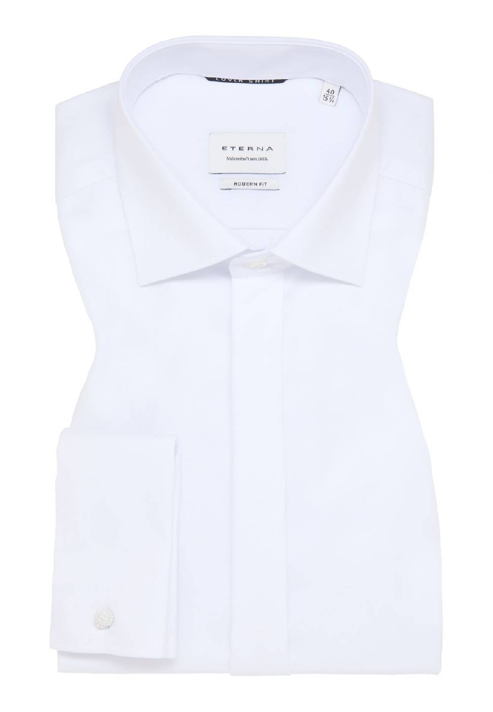 Eterna Camicia elegante eterna bianca modern fit polso doppio abbottonatura coperta Black Friday