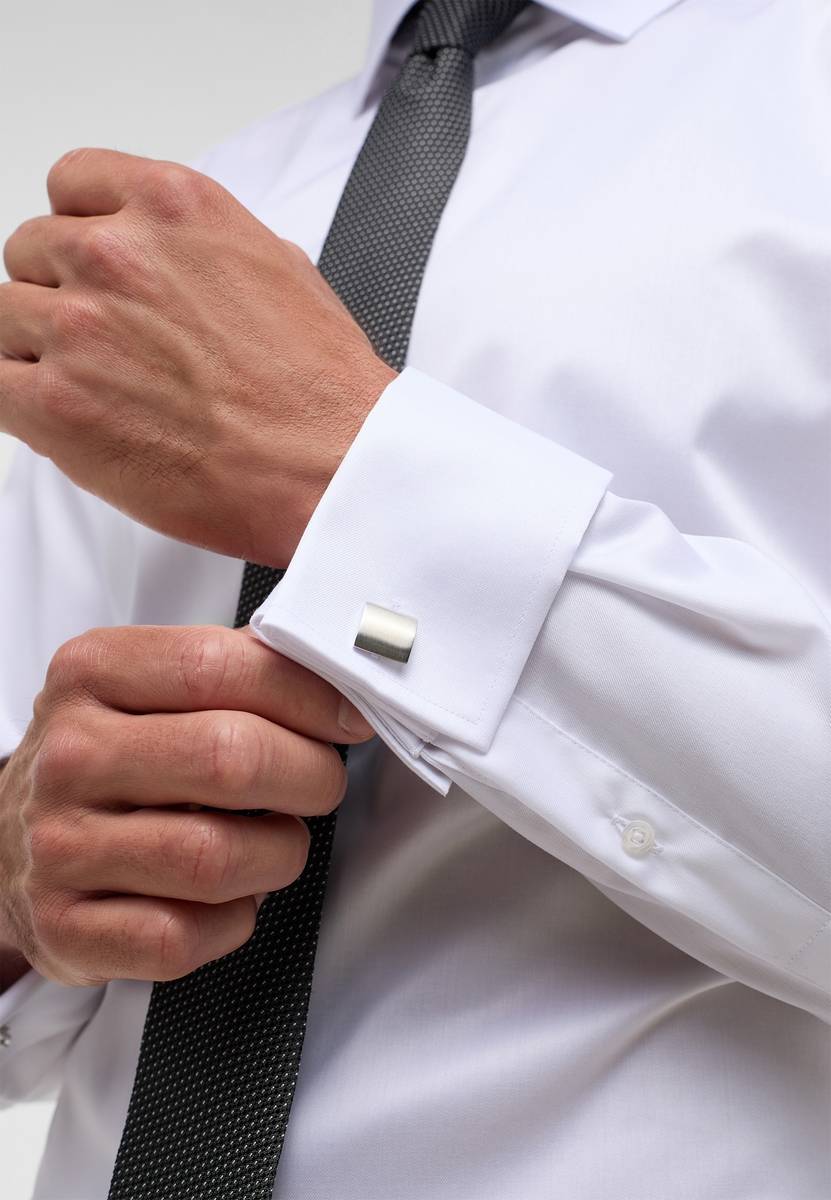 Eterna Camicia elegante eterna bianca slim fit con polso doppio Cyber Monday
