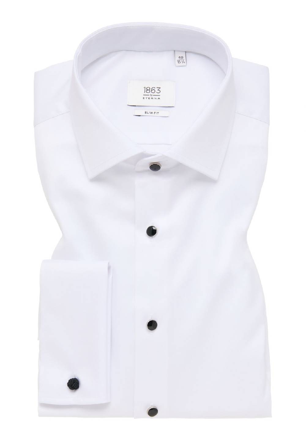 Eterna Camicia elegante eterna bianca slim fit con polso doppio Cyber Monday