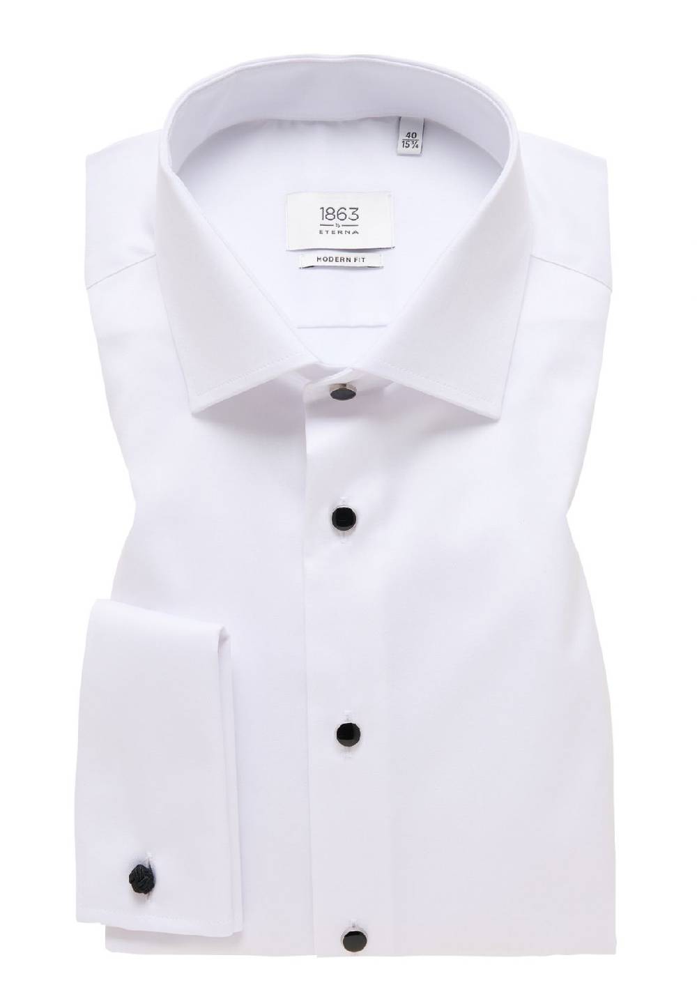 Eterna Camicia elegante eterna bianca modern fit con polso doppio Offerta natalizia