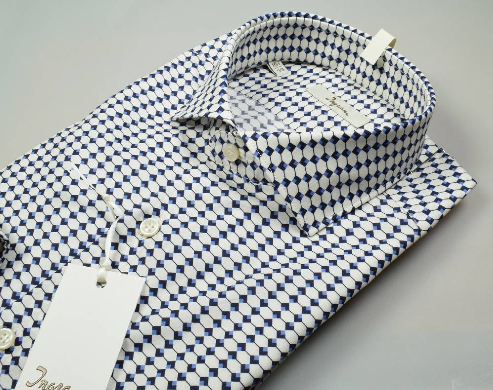 Ingram Camicia ingram slim fit fantasia geometrica puro cotone Offerta per la Festa della Mamma