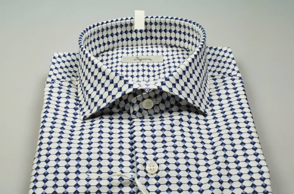 Ingram Camicia ingram slim fit fantasia geometrica puro cotone Offerta per la Festa della Mamma
